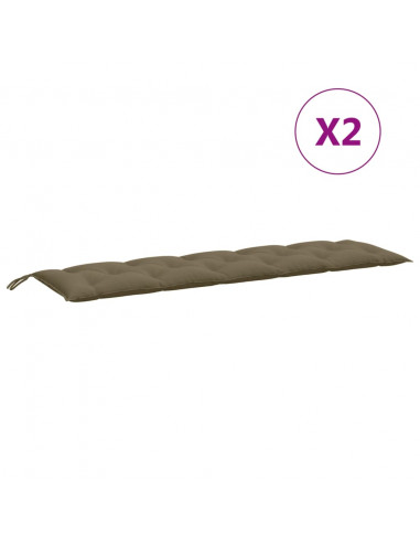 Cuscini Panca Giardino 2pz Tortora Mélange 180x50x7 cm Tessuto