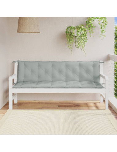 Cuscini Panca Giardino 2pz Grigio Chiaro Mélange 180x50x7 cm