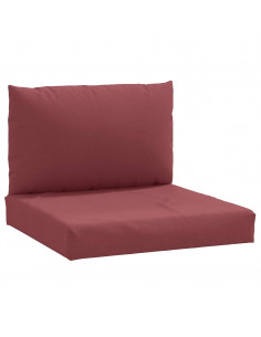 Cuscini per Pallet 2 pz Rosso Vino Mélange in Tessuto 2