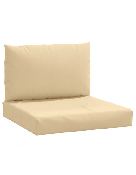 Cuscini per Pallet 2 pz Beige Mélange in Tessuto