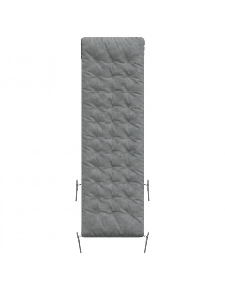 Cuscino per Lettino Grigio 160x50x10 cm Finta Pelle Scamosciata
