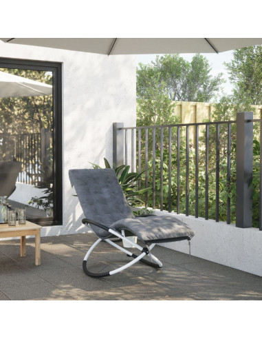 Cuscino per Lettino Grigio 160x50x10 cm Finta Pelle Scamosciata