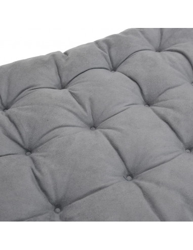 Cuscino per Lettino Grigio 160x50x10 cm Finta Pelle Scamosciata