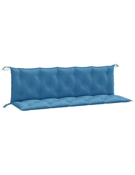 Cuscini Panca Giardino 2pz Blu Mélange 180x50x7 cm Tessuto