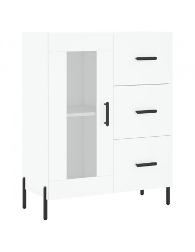 Credenza Bianca 69,5x34x180 cm in Legno Multistrato