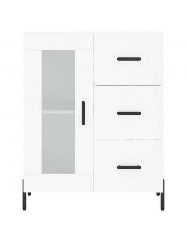 Credenza Bianca 69,5x34x180 cm in Legno Multistrato