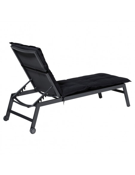 Madison Cuscino per Lettino Prendisole Basic 200x60 cm Nero
