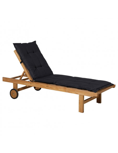 Madison Cuscino per Lettino Prendisole Basic 200x60 cm Nero