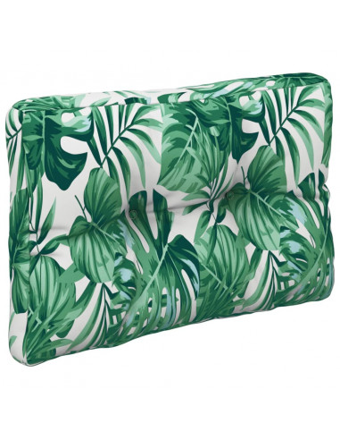 Cuscino per Pallet con Motivo a Foglie 50x40x12 cm in Tessuto