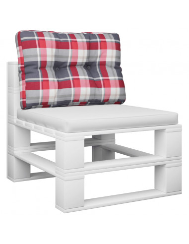 Cuscino per Pallet a Quadri Rossi 60x40x12 cm in Tessuto