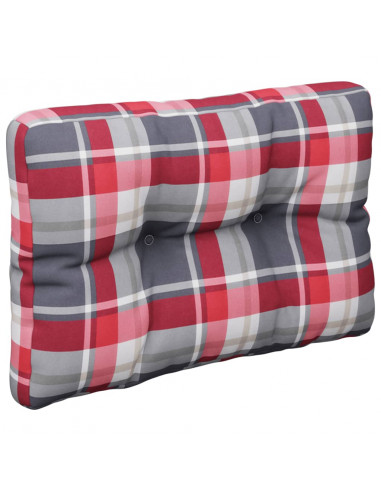 Cuscino per Pallet a Quadri Rossi 60x40x12 cm in Tessuto