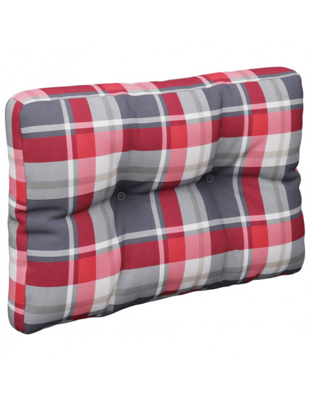 Cuscino per Pallet a Quadri Rossi 60x40x12 cm in Tessuto