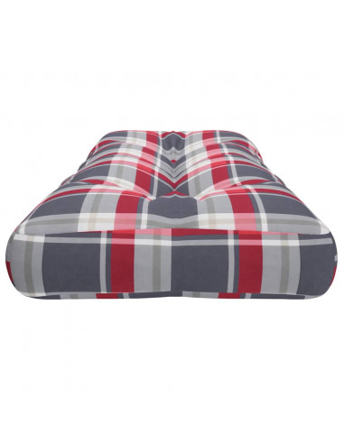 Cuscino per Pallet a Quadri Rossi 120x40x12 cm in Tessuto