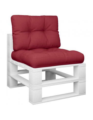 Cuscini per Pallet 2 pz Rosso Vino in Tessuto