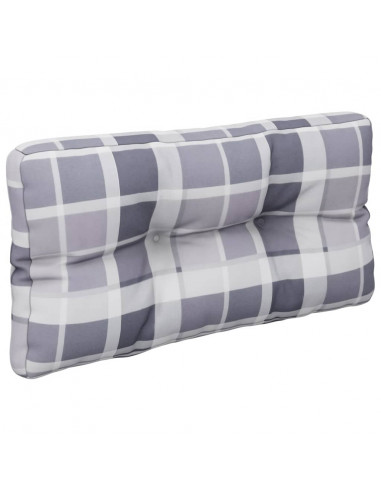 Cuscini per Pallet 2 pz Grigi a Quadri in Tessuto