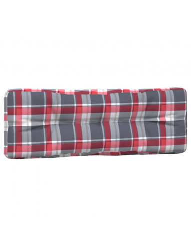 Cuscini per Pallet 2 pz Rossi a Quadri in Tessuto