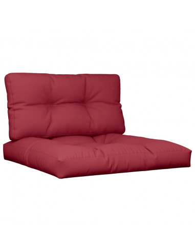Cuscini per Pallet 2 pz Rosso Vino in Tessuto