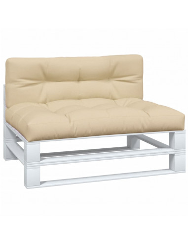 Cuscini per Pallet 2 pz Beige in Tessuto