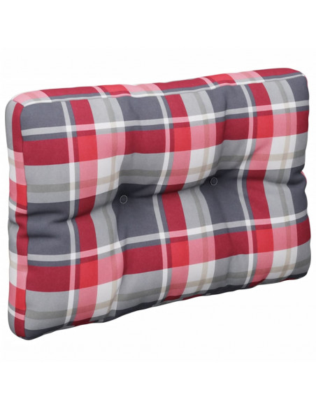 Cuscino per Pallet a Quadri Rossi 50x40x12 cm in Tessuto