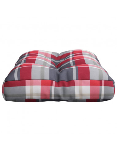 Cuscino per Pallet a Quadri Rossi 50x40x12 cm in Tessuto