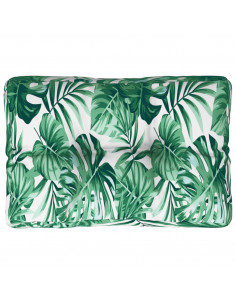 Cuscino per Pallet con Motivo a Foglie 60x40x12 cm in Tessuto 2