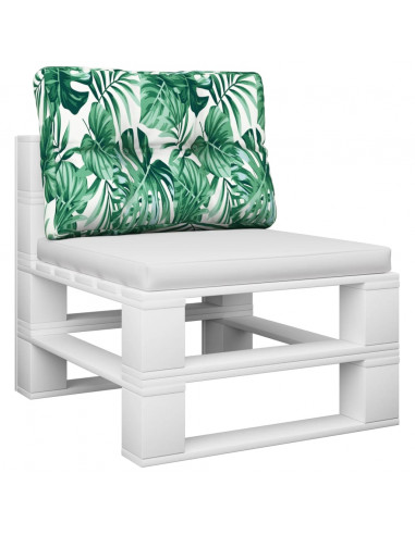 Cuscino per Pallet con Motivo a Foglie 60x40x12 cm in Tessuto