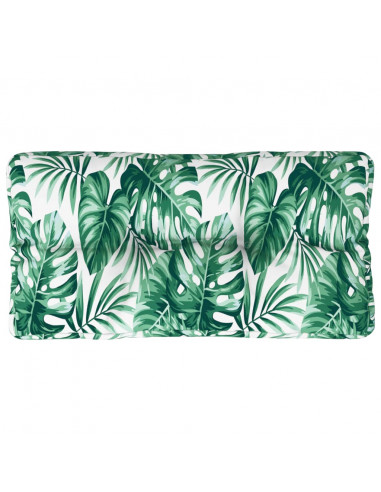 Cuscino per Pallet con Motivo a Foglie 80x40x12 cm in Tessuto