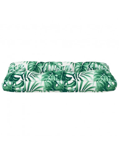 Cuscino per Pallet con Motivo a Foglie 80x40x12 cm in Tessuto