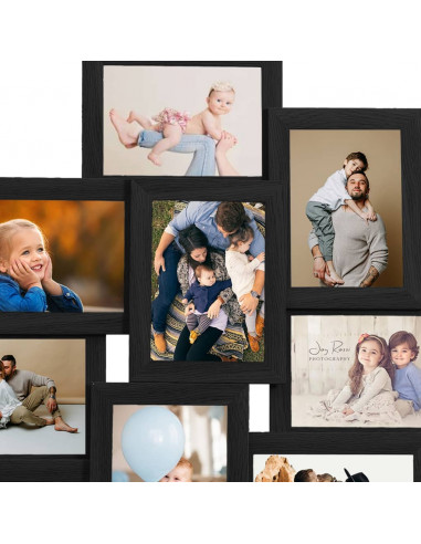 Cornice per Foto Collage per 10x(13x18 cm) Foto Nera in MDF