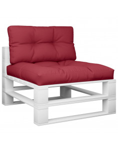 Cuscini per Pallet 2 pz Rosso Vino in Tessuto 2