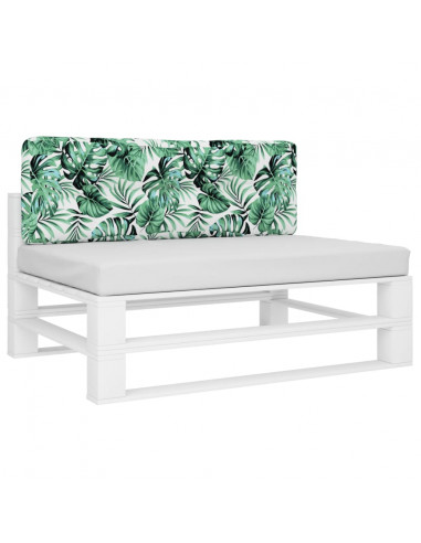 Cuscino per Pallet Motivo a Foglie 120x40x12 cm Tessuto