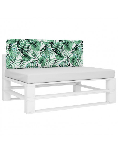 Cuscino per Pallet Motivo a Foglie 120x40x12 cm Tessuto