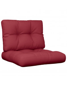 Cuscini per Pallet 2 pz Rosso Vino in Tessuto 2