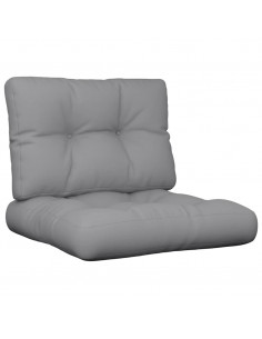 Cuscini per Pallet 2 pz Grigi in Tessuto 2