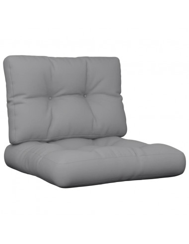 Cuscini per Pallet 2 pz Grigi in Tessuto