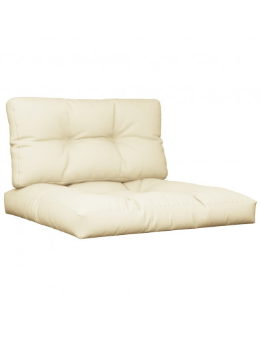 Cuscini per Pallet 2 pz Crema in Tessuto