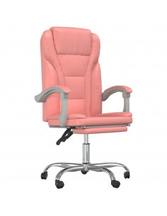 Poltrona da Ufficio Reclinabile Rosa in Similpelle 2