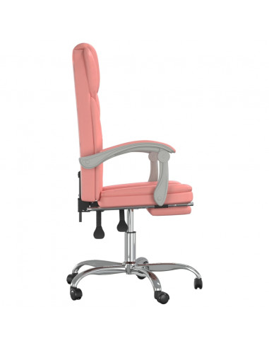 Poltrona da Ufficio Reclinabile Rosa in Similpelle