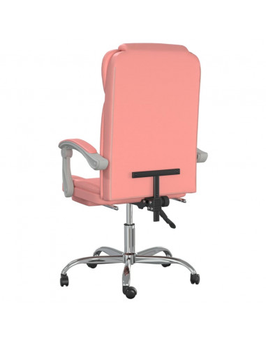 Poltrona da Ufficio Reclinabile Rosa in Similpelle