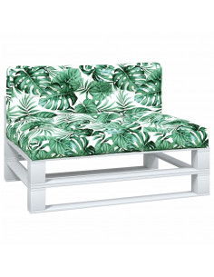 Cuscini per Pallet 2 pz Motivo a Foglie Tessuto 2