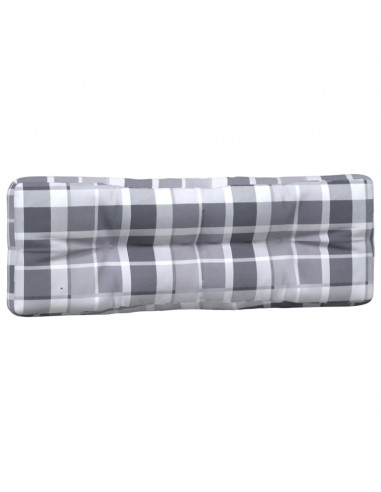 Cuscini per Pallet 2 pz Grigi a Quadri in Tessuto