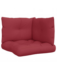 Cuscini per Pallet 3 pz Rosso Vino in Tessuto 2