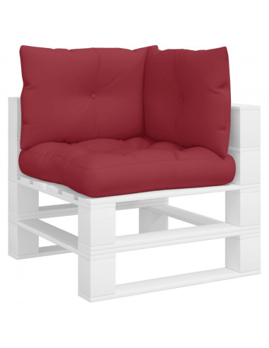 Cuscini per Pallet 3 pz Rosso Vino in Tessuto