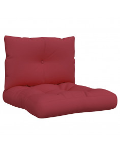Cuscini per Pallet 2 pz Rosso Vino in Tessuto 2