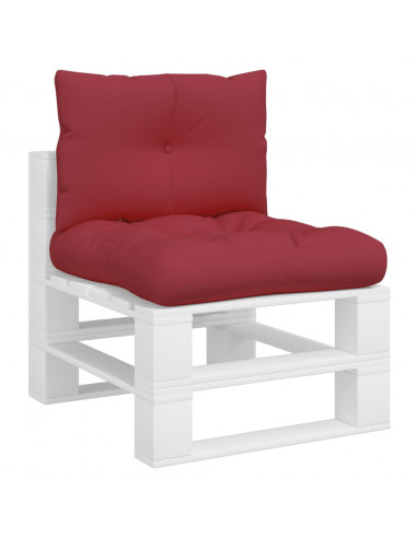 Cuscini per Pallet 2 pz Rosso Vino in Tessuto