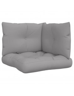 Cuscini per Pallet 3 pz Grigi in Tessuto 2