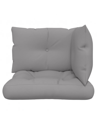 Cuscini per Pallet 3 pz Grigi in Tessuto