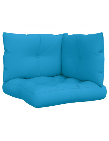 Cuscini per Pallet 3 pz Blu in Tessuto