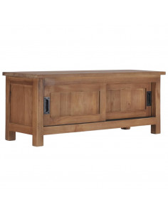 Mobile Porta TV 90x30x35 cm in Legno Massello di Teak 2