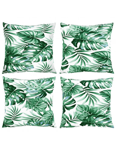 Cuscini per Divano 4 pz Motivo a Foglie 50x50 cm in Tessuto